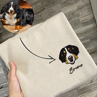 Thumbnail for Personalized Embroidered T-shirt - Gift For Pet Lovers - Embroidery Dog Cat Face Photo CustomCat