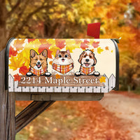 Thumbnail for Personalized Mailbox Cover- Gift For Dog Cat Lovers- Hello Fall Maple Leaves AF