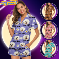 Thumbnail for Custom Photo Dog Cat Paw For Pet Lover Short Pajamas For Men And Women AB