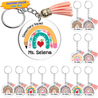Thumbnail for Personalized Grade Squad Teacher Team Clear Acrylic Tassels Key Chain JonxiFon