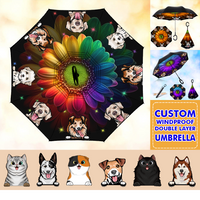 Thumbnail for Custom Magical Dog Cat Windproof Reverse Upside Down C-Handle Double Layer Umbrella, Pet Lover Gift JonxiFon