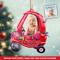Thumbnail for Personalized Baby First Christmas Upload Photo Printed Acrylic Ornament, Customized Holiday Ornament AC