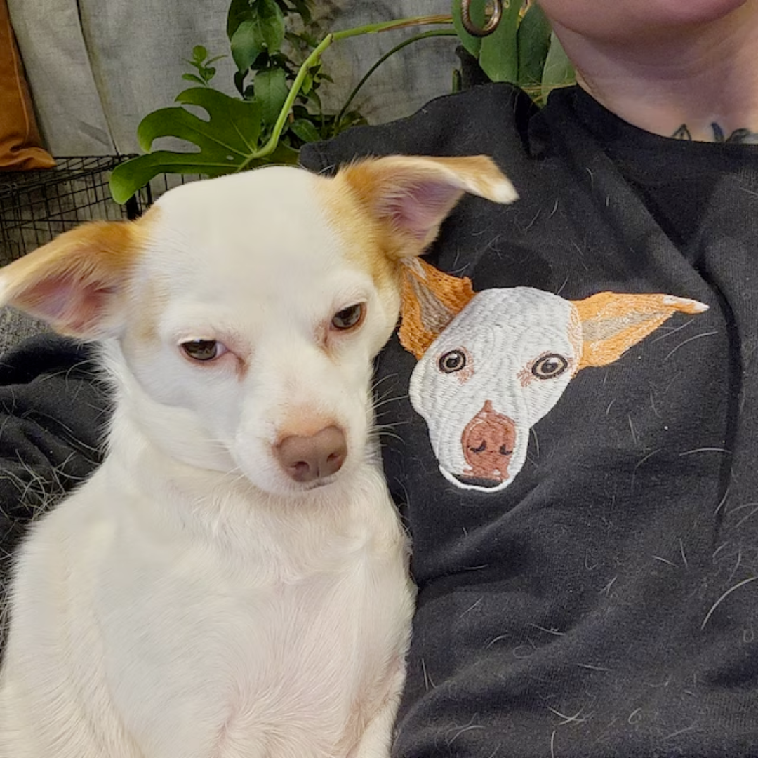 Personalized Embroidered T-shirt - Gift For Pet Lovers - Embroidery Dog Cat Face Photo CustomCat