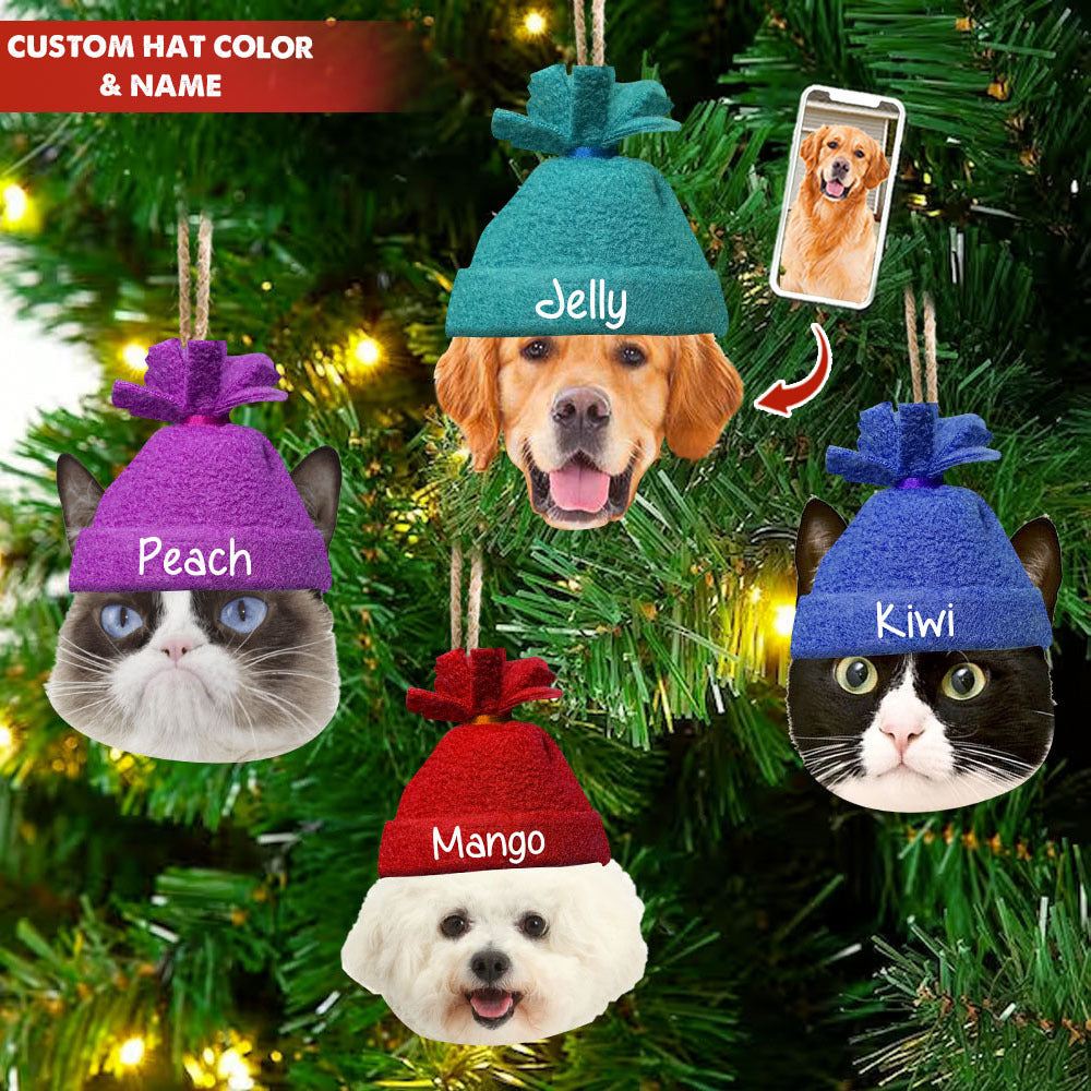 Personalized Acrylic Ornament - Christmas Gift For Family - Cute Face Photo AC