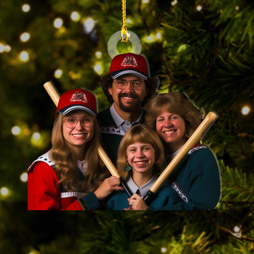 Personalized Acrylic Ornament - Gift For Baseball Lovers - Baseball Family Photo AC