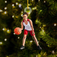 Thumbnail for Personalized Acrylic Ornament - Gift For Basketball Lovers - Basketball Girl Photo FC