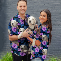 Thumbnail for Personalized Enjoy The Summer Together Floral Palm Leaves Dog Cat Photo Hawaiian Shirt For Pet Mom AI