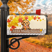 Thumbnail for Personalized Mailbox Cover- Gift For Dog Cat Lovers- Hello Fall Maple Leaves AF
