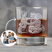 Thumbnail for Personalized Etched Photo Whiskey Glasses - Gifts For Father's Day FC