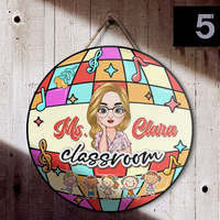 Thumbnail for Personalized Teacher Welcome Disco Classroom Door Sign, Gift For Teacher AE