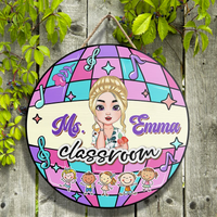Thumbnail for Personalized Teacher Welcome Disco Classroom Door Sign, Gift For Teacher AE