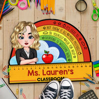 Thumbnail for Personalized Classroom Teacher Welcome Doormat, Back To School Gift For Teacher AB