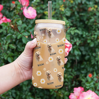 Thumbnail for Personalized Pet Photo & Name Summer Glass Bottle/Frosted Bottle With Lid & Straw, Best Gift For Dog Cat Lovers AF