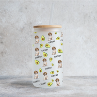 Thumbnail for Personalized Pet Photo & Name Summer Glass Bottle/Frosted Bottle With Lid & Straw, Best Gift For Dog Cat Lovers AF