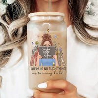 Thumbnail for Personalized Glass Bottle/Frosted Bottle With Lid & Straw - Gift For Book Lovers - There Are No Such Thing As Many Books AF