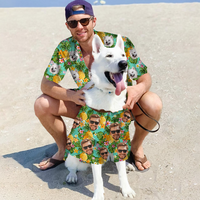 Thumbnail for Personalized Photo Cute Pet Tropical Hawaiian Shirt, Matching Shirt For Dog Cat Parents AI