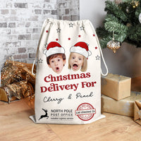 Thumbnail for Personalized Santa Sack - Christmas Gift For Family - Upload Face Photo With Santa Hat AB