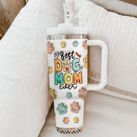 Thumbnail for Personalized 40oz Tumbler With Handle and Straw Lid - Gift For Pet Lovers - Best Dog Mom Ever Yoycol