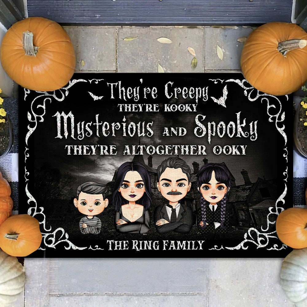 Personalized Doormat - Halloween Gift For Family - They're Creepy & They're Kooky AB