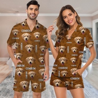 Thumbnail for Personalized Photo Everywhere With My Pets Men And Women Short Pajamas Set, Best Sleepwear For Dog Cat Lovers AB