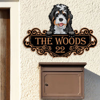 Thumbnail for Personalized Metal Sign - Gift For Pet Lover - Colorful  Dog Cat Address Sign JonxiFon