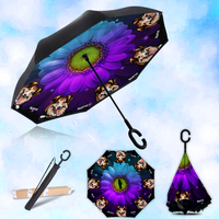 Thumbnail for Custom Magical Dog Cat Windproof Reverse Upside Down C-Handle Double Layer Umbrella, Pet Lover Gift JonxiFon