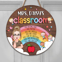 Thumbnail for Personalized You Belong Here Teacher Rainbow Classroom Door Sign, Back To School Gift For Teacher FC
