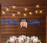 Thumbnail for Custom Congrats With Face Photo Glitter Graduation Set Of Banners 2025, Graduation Decorations FC