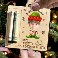 Thumbnail for Personalized Money Holder Ornament - Christmas Gift For Family - Baby Photo Christmas Costume AE