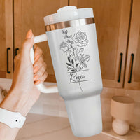 Thumbnail for Personalized 40oz Tumbler - Gift For Grandma - Flower Grandma Butterflies Grandkids Yoycol