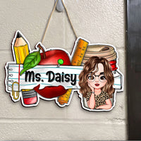 Thumbnail for Custom Smiling Teacher Name Shaped Door Sign, Classroom Decorations JSDS- AE