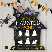 Thumbnail for Personalized Shaped Door Sign - Halloween Gift For Family - Welcome To Our Boo-tiful Family Lair AE