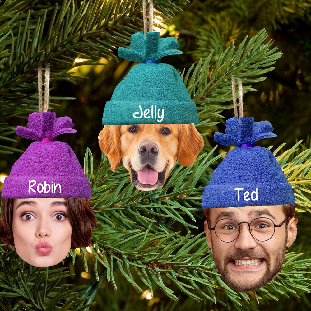 Personalized Acrylic Ornament - Christmas Gift For Family - Cute Face Photo AC