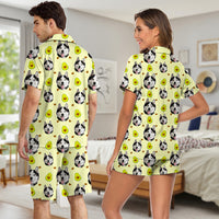 Thumbnail for Personalized Pet Face Cutout Men and Women Short Pajamas Set, Best Sleepwear For Pet Lovers AB