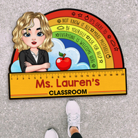 Thumbnail for Personalized Classroom Teacher Welcome Doormat, Back To School Gift For Teacher AB