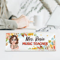 Thumbnail for Custom Happy Teacher Name Acrylic Desk Name Plate, Gift For Teacher AI
