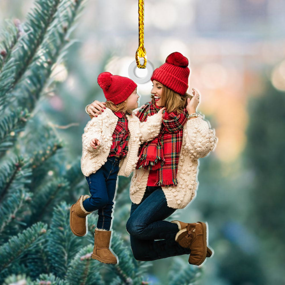 Personalized Acrylic Ornament - Gift For Family - Upload Photo Mom & Daughter/Son AC
