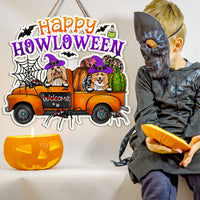 Thumbnail for Personalized Shaped Doorsign- Gift For Dog Lovers- Happy Howloween Witched Dogs AE