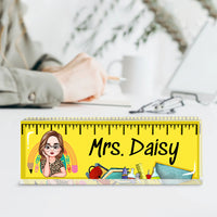 Thumbnail for Custom Teacher Name Ruler Acrylic Desk Name Plate, Gift For Teacher AI