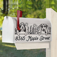 Thumbnail for Custom Black Drawing Dog Address Mailbox Cover, Dog Lover Gift FC