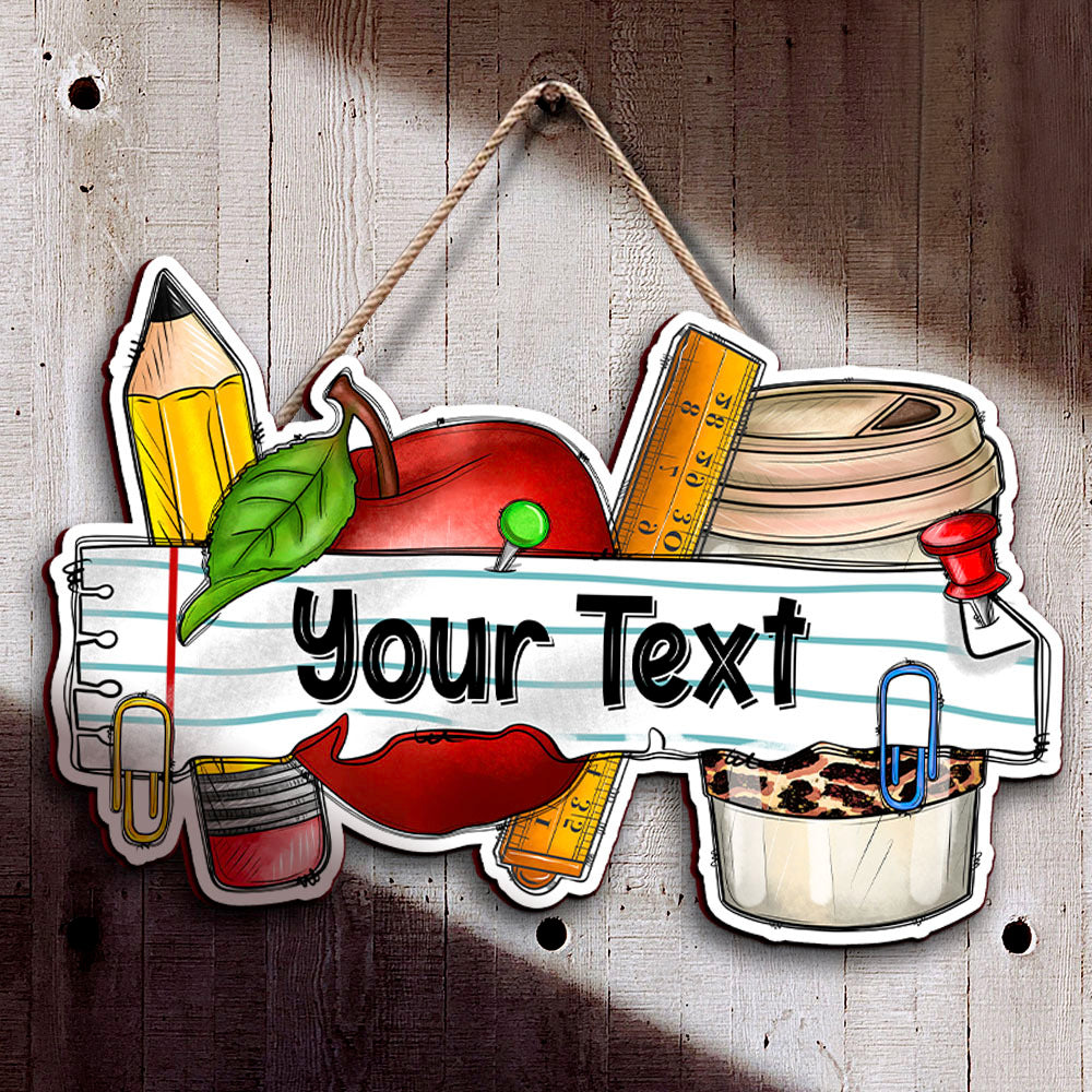 Custom Smiling Teacher Name Shaped Door Sign, Classroom Decorations JSDS- AE