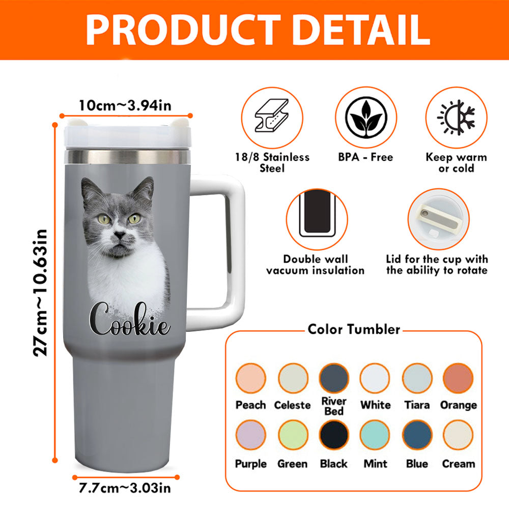 Personalized 40oz Tumbler - Gift For Pet Lovers - Dog Cat Portrait Photo Yoycol