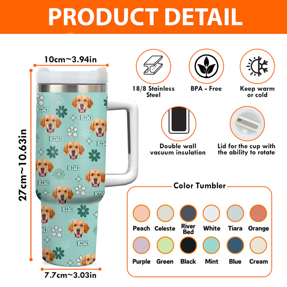 Personalized 40oz Tumbler - Gift For Pet Lovers - Magic Retro Dog Cat Photo Yoycol