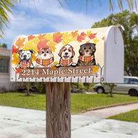 Thumbnail for Personalized Mailbox Cover- Gift For Dog Cat Lovers- Hello Fall Maple Leaves AF