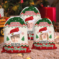 Thumbnail for Personalized Santa Sack - Christmas Gift For Family - Ugly Sweater Pattern Face Photo AB