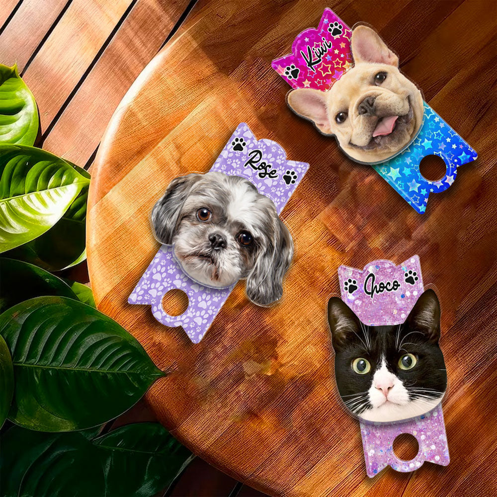 Personalized Tumbler Name Plate - Gift For Pet Lovers - Funny Dog Cat Photo Face Cutout Yoycol