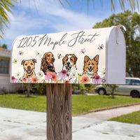 Thumbnail for Custom Flowers Dog Cat Address Mailbox Cover, Dog Lover Gift AF