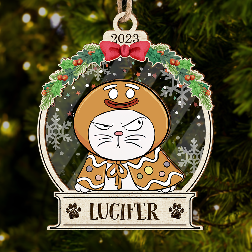 Personalized Acrylic Ornament - Christmas Gift For Pet Lovers - Funny Dog Cat With Name AC