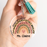 Thumbnail for Personalized Grade Squad Teacher Team Clear Acrylic Tassels Key Chain JonxiFon