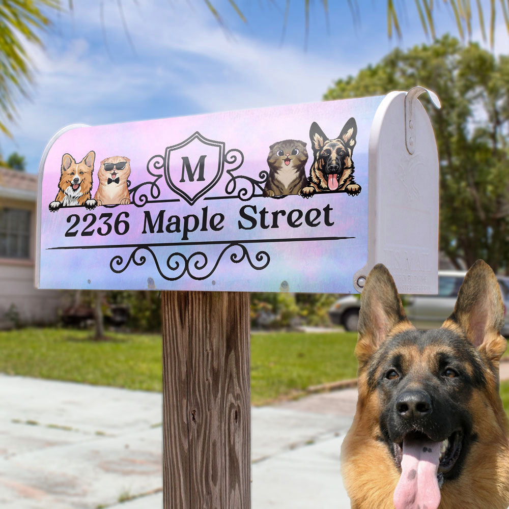 Custom Royal & Vintage Dog Cat Magnetic Mailbox Cover, Pet Lover Gift AF